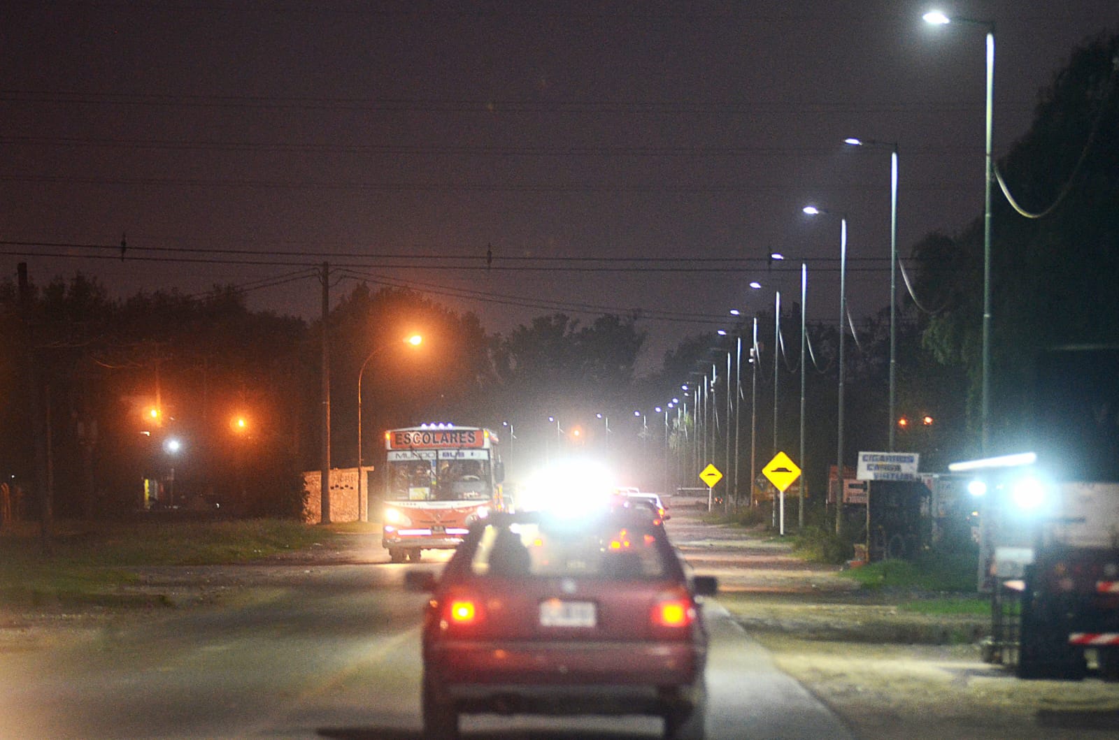 Se instalaron 26 nuevas luminarias LED en la Ruta Nº 192