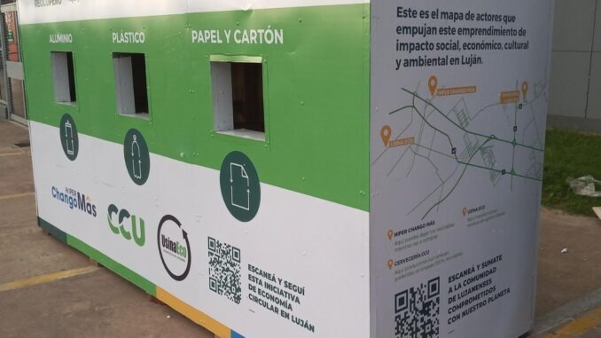 Híper ChangoMÁS, CCU y UsinaEco, suman un nuevo punto verde en Luján como parte de una estrategia de economía circular.